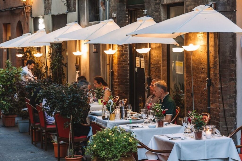 cozy terrace restaurant in Tuscany